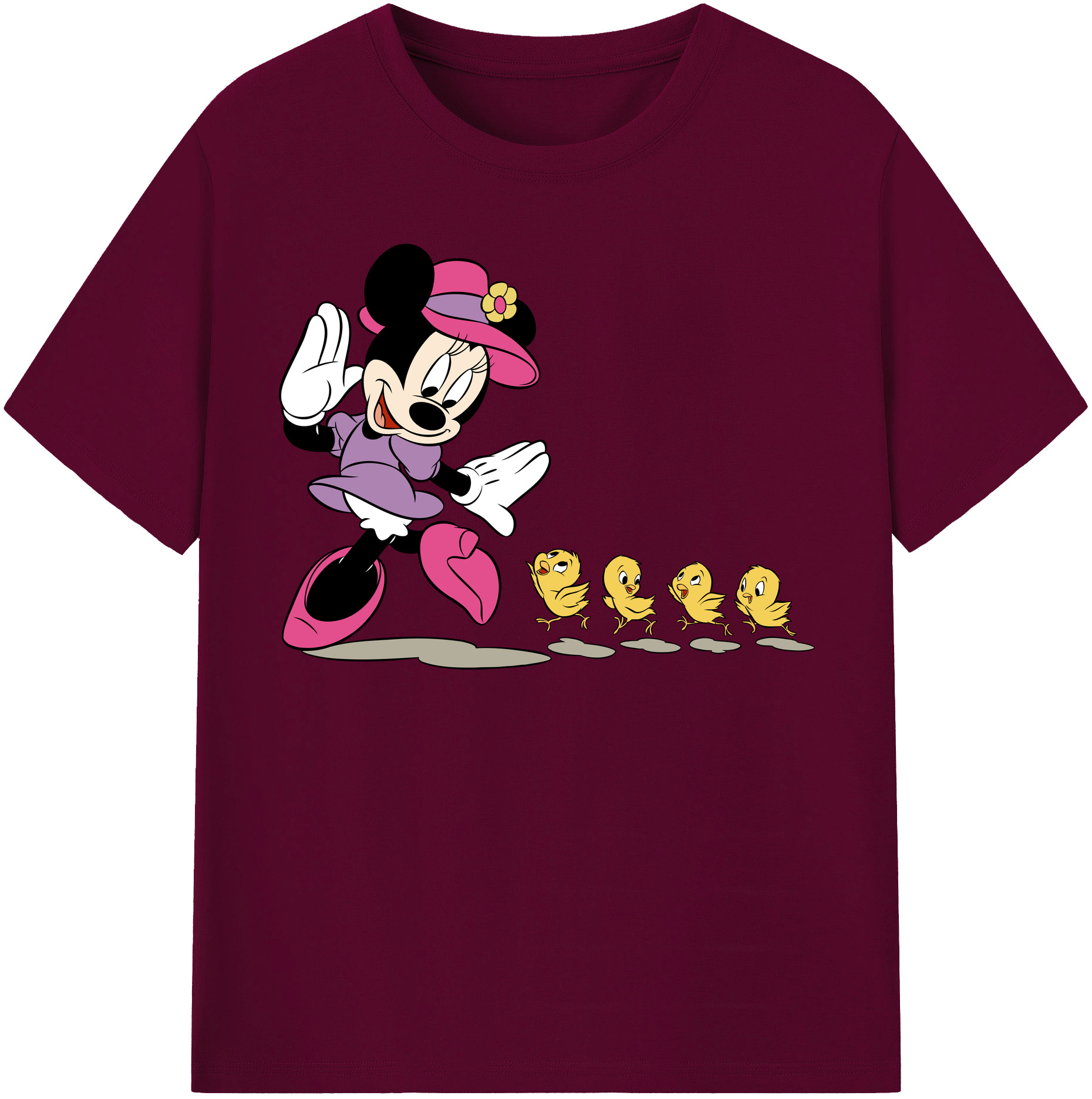 （画像用） ミッキーマウス Mickey Mouse レディースカジュアルプリントTシャツ（綿100％）